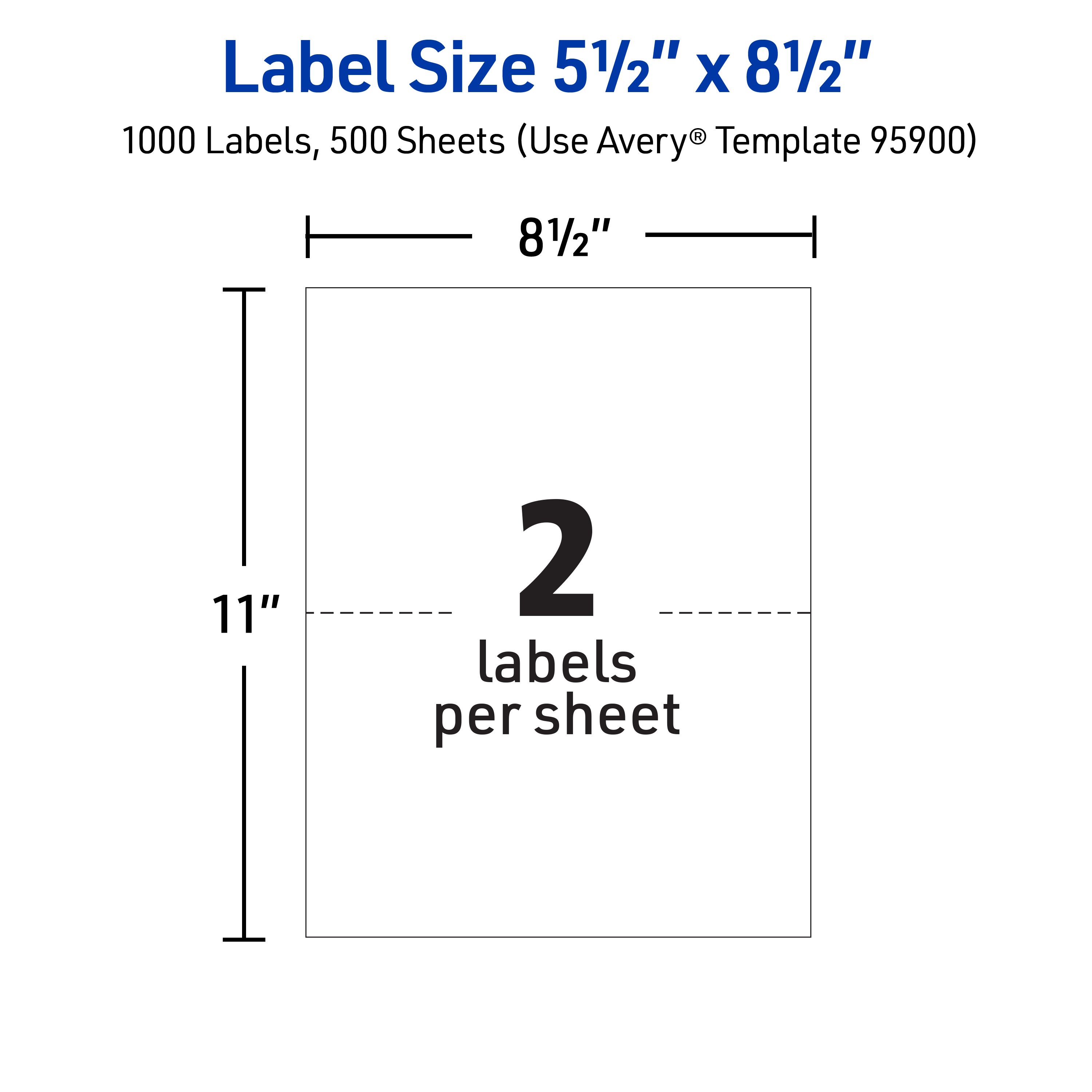 Half-Sheet Shipping Labels, 5-1/2